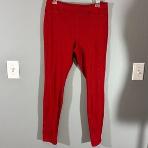 Women's Red Skinny Jean Pull on Jeggings Size Medium